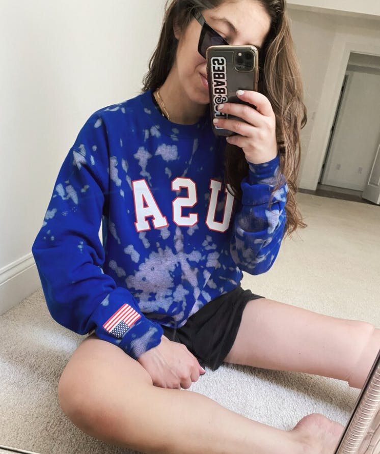 USA Tie-Dye Adult Sweatshirt, Blue