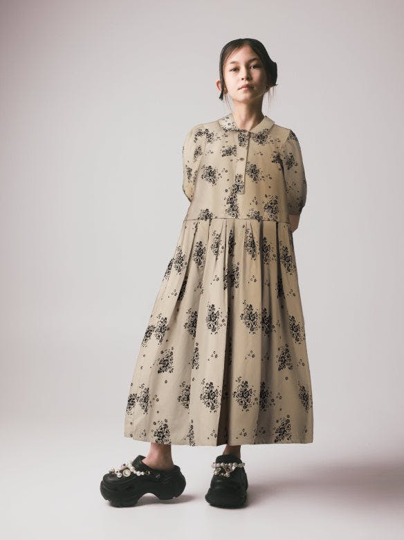 Lilly Pleated Dress Camel & Black