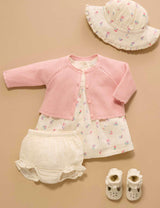 Scalloped Cardigan Guava Melange