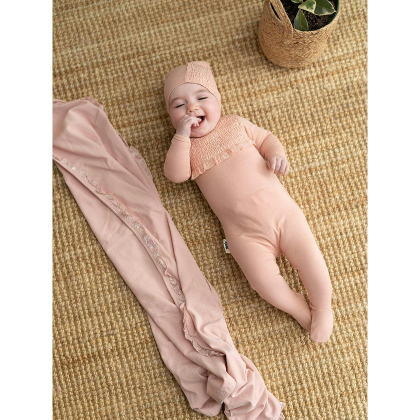 Speckled Smocked Footie