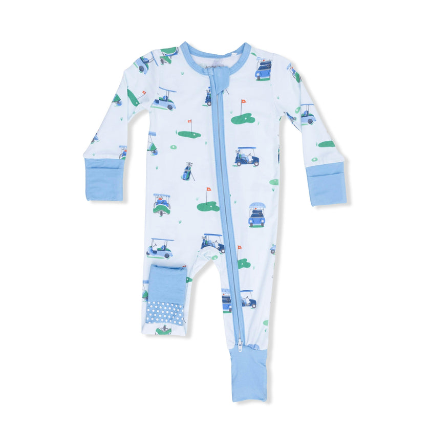Vintage Golf Carts Blue - Convertible Romper