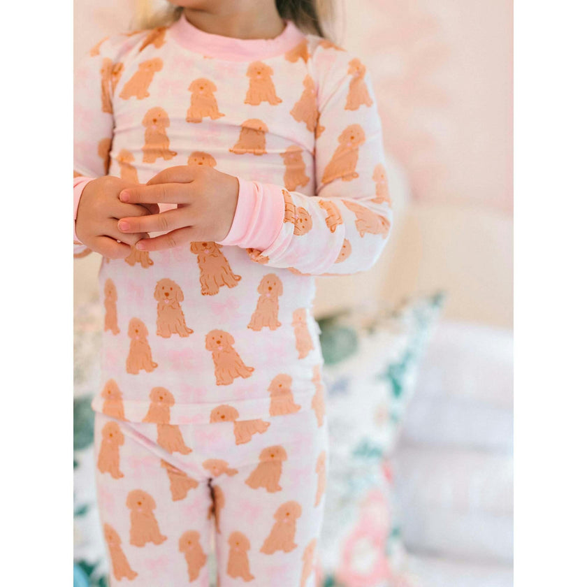 Pink Goldendoodle Bamboo PJ Set