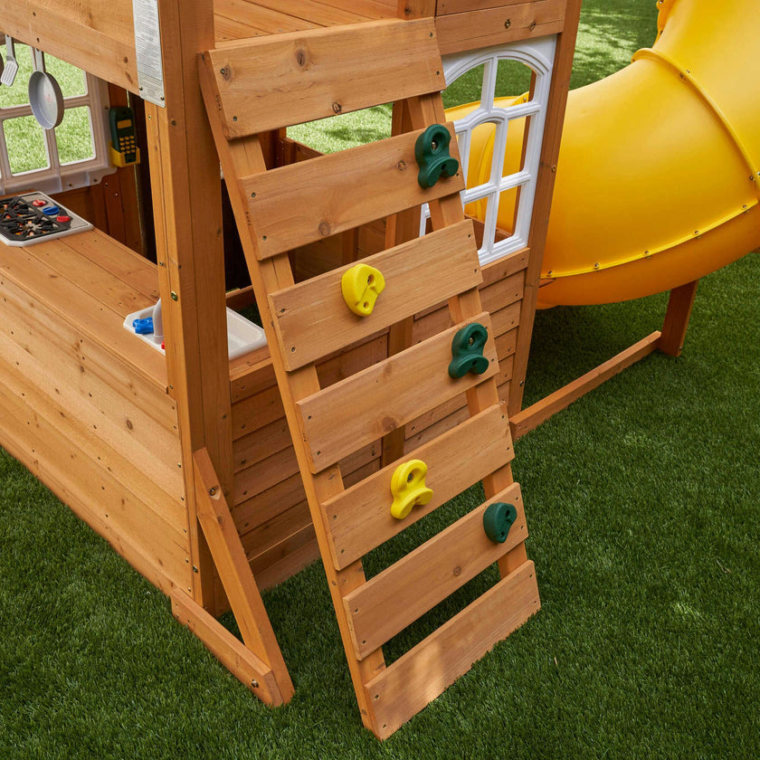 Castlewood Wooden Swing Set / Playset With Clubhouse