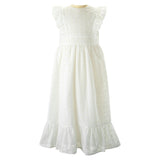 Eyelet Embroidered Ruffle Shoulder Maxi Dress