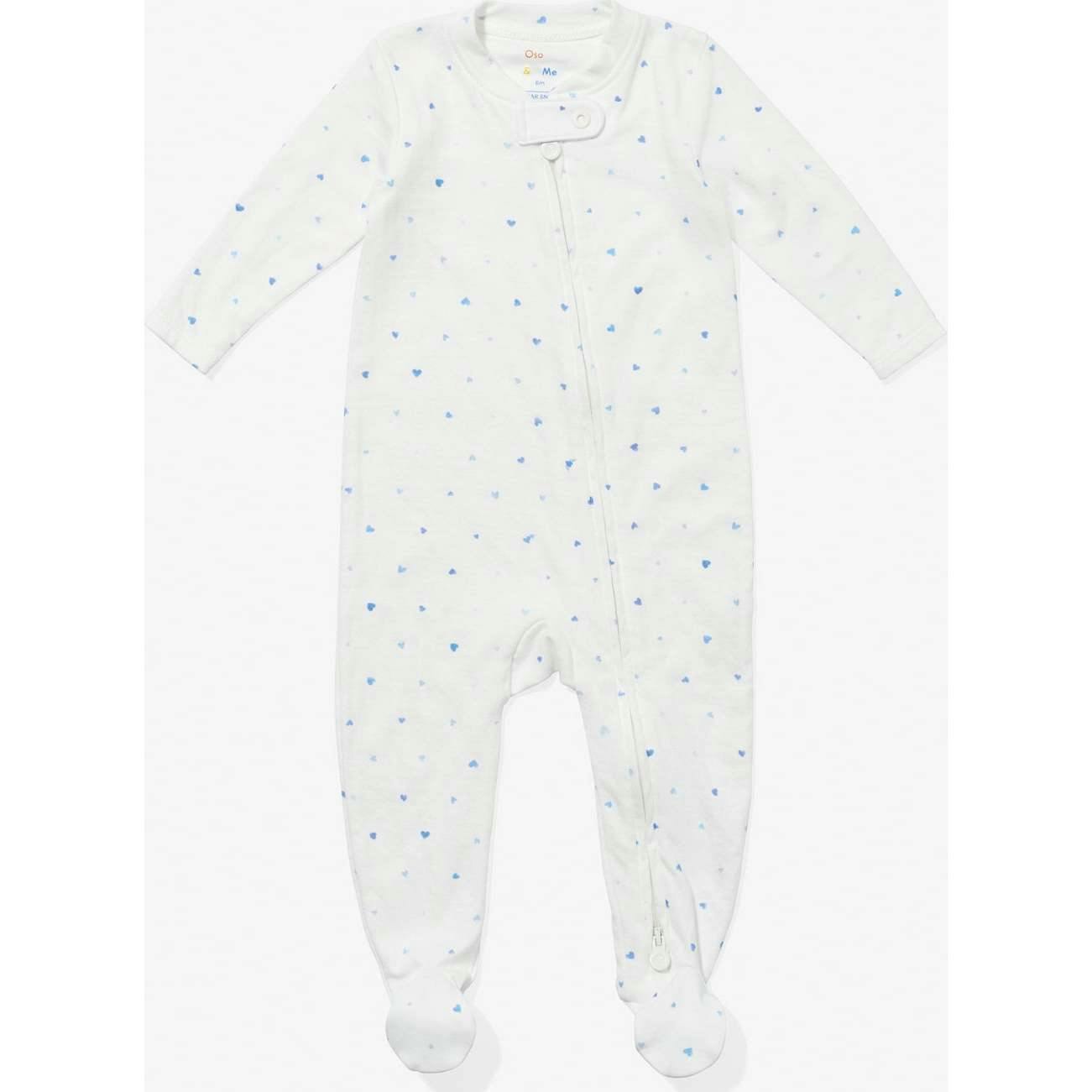 Marley Zip Pajama, Blue Hearts