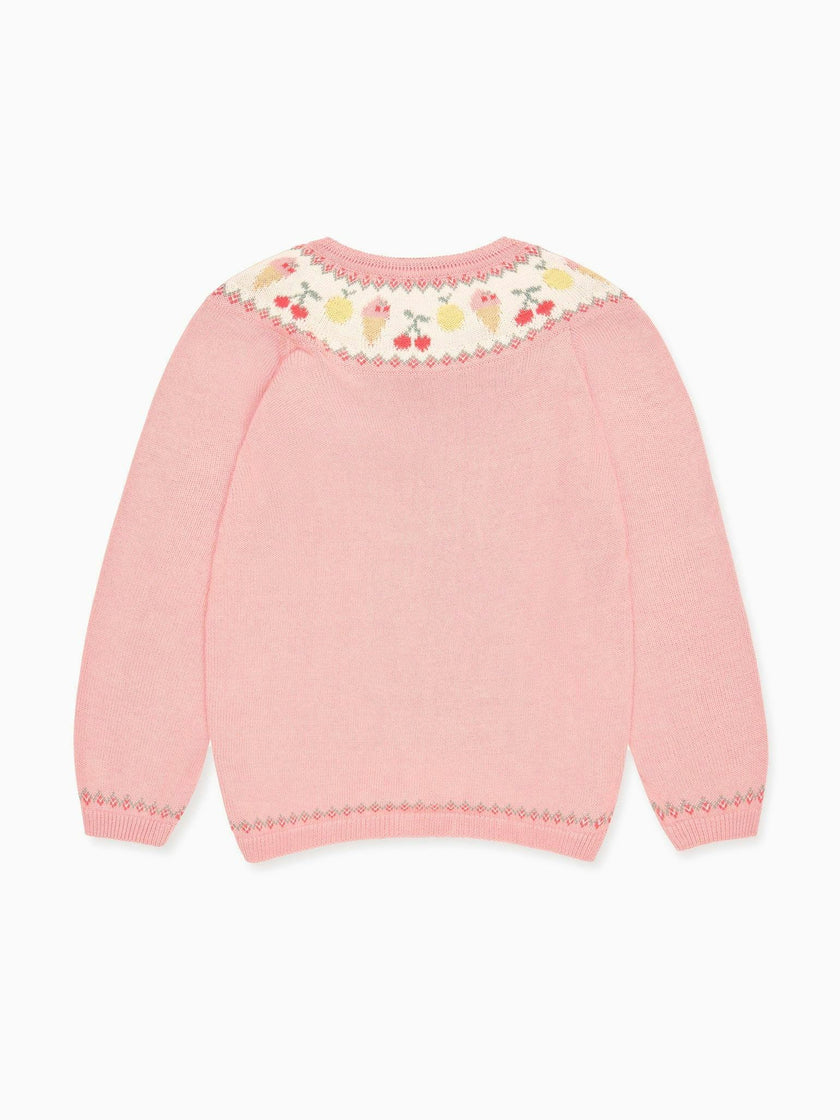 Dusty Pink Helado Cotton Girl Cardigan