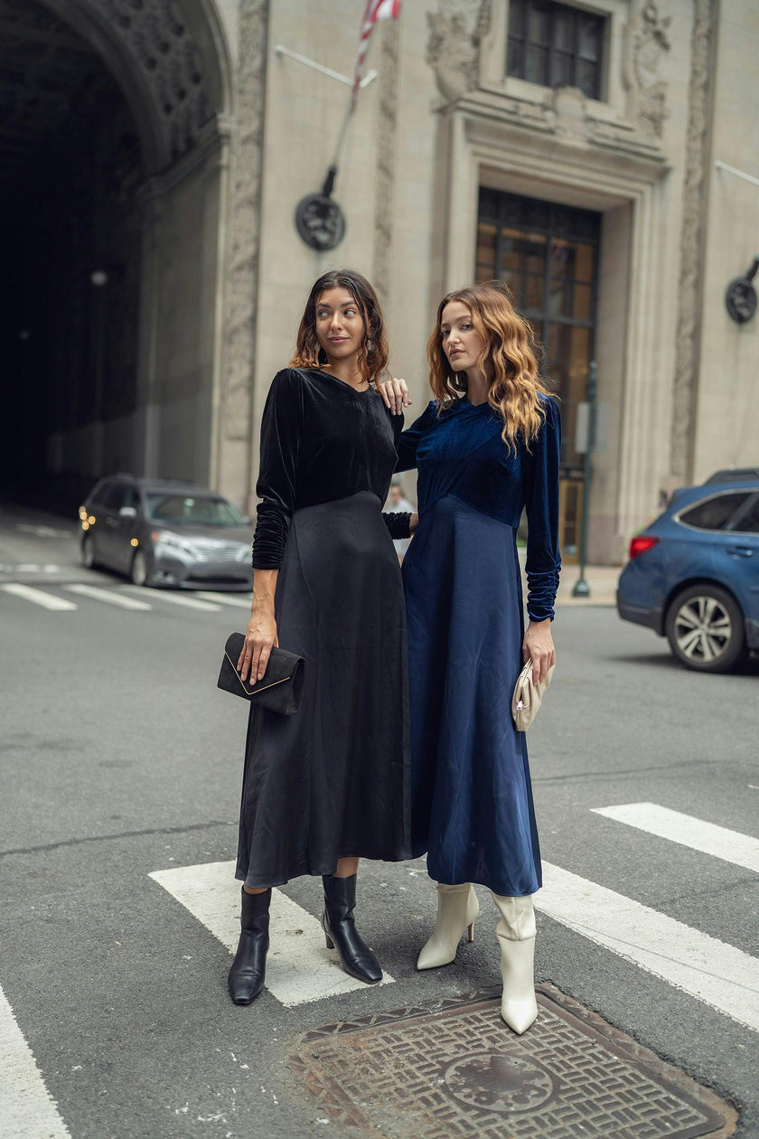 VELVET SILK DRESS