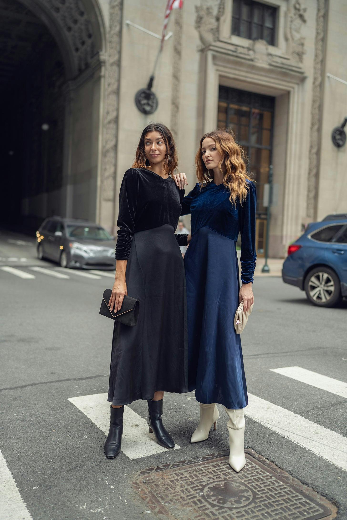VELVET SILK DRESS