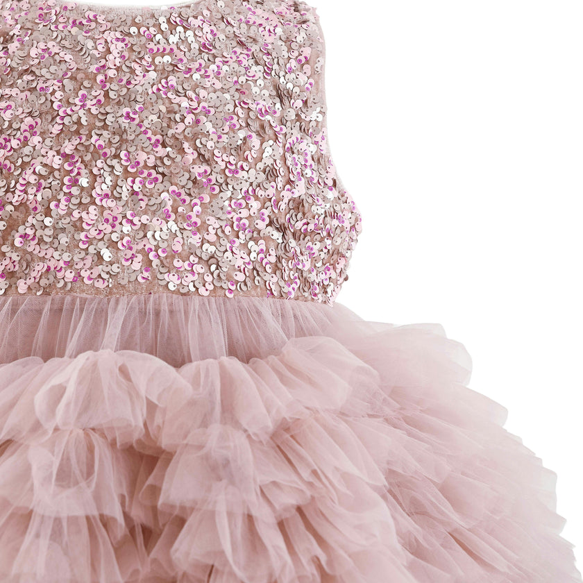 Pink Sparkle Tiered Tulle Dress