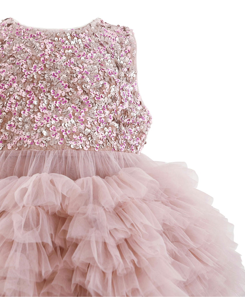 Pink Sparkle Tiered Tulle Dress