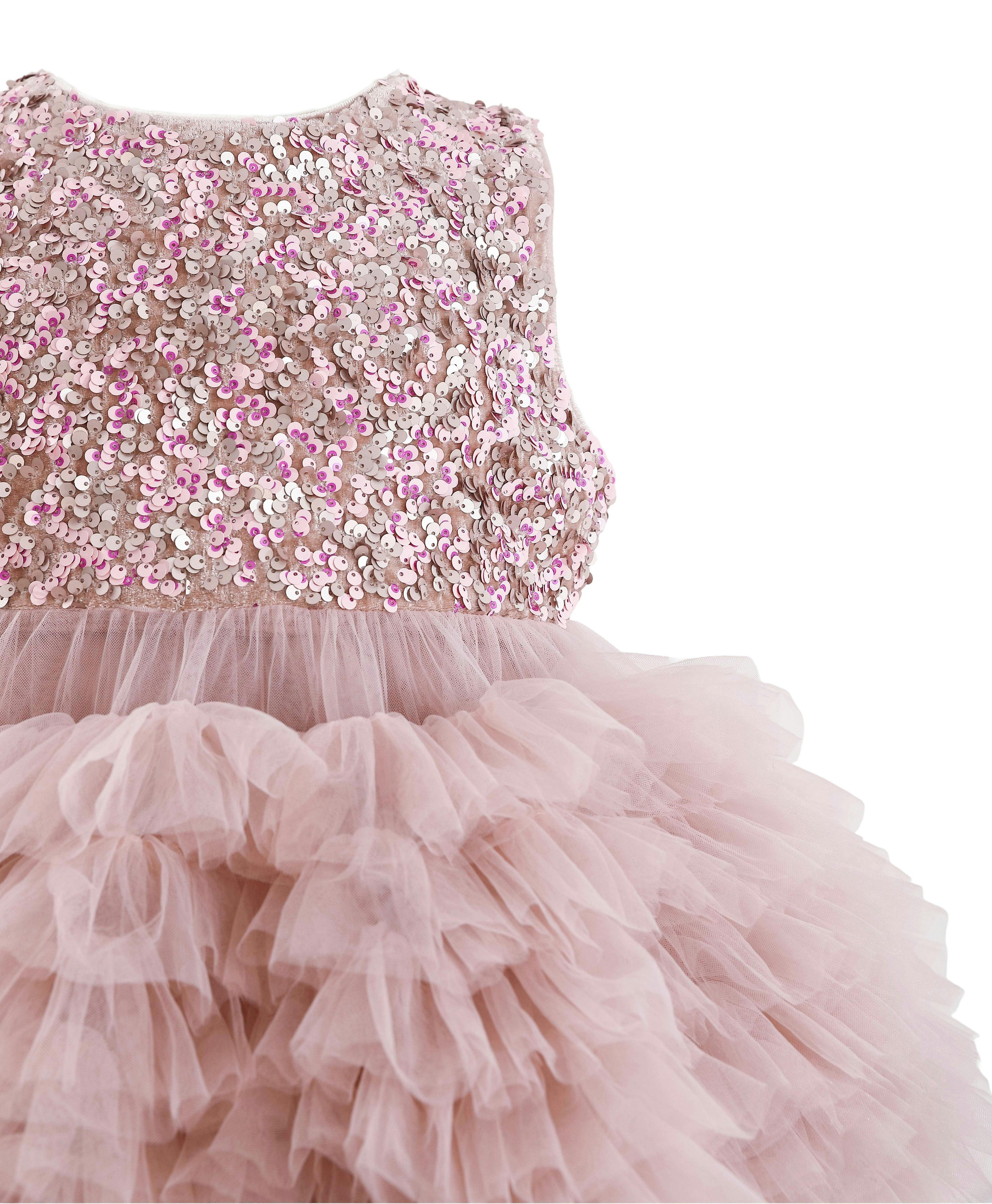 Pink Sparkle Tiered Tulle Dress