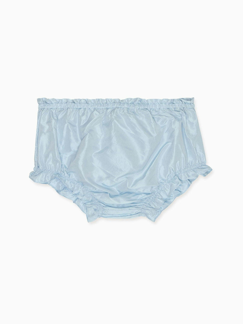 Light Blue Manon Silk Ceremony Baby Girl Bloomers