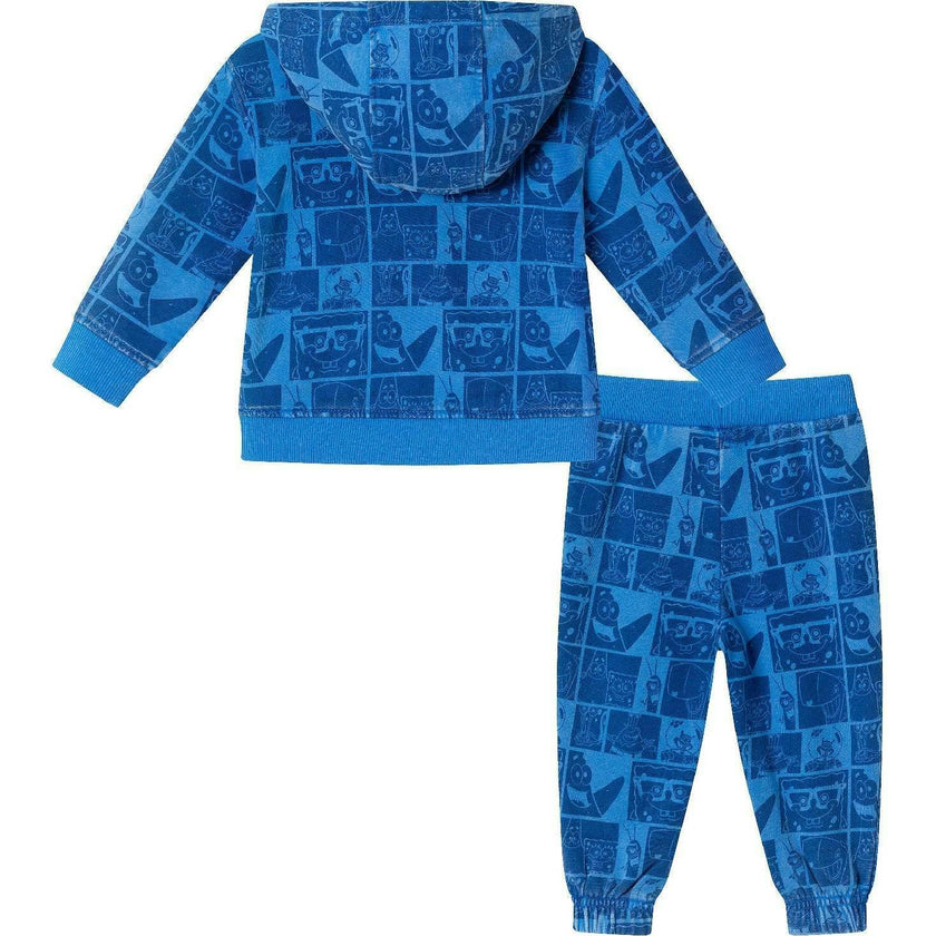 SpongeBob SquarePants™ x Andy & Evan® | Infant (9-24M) Stone-Washed Character Collage Sweatshirt Set