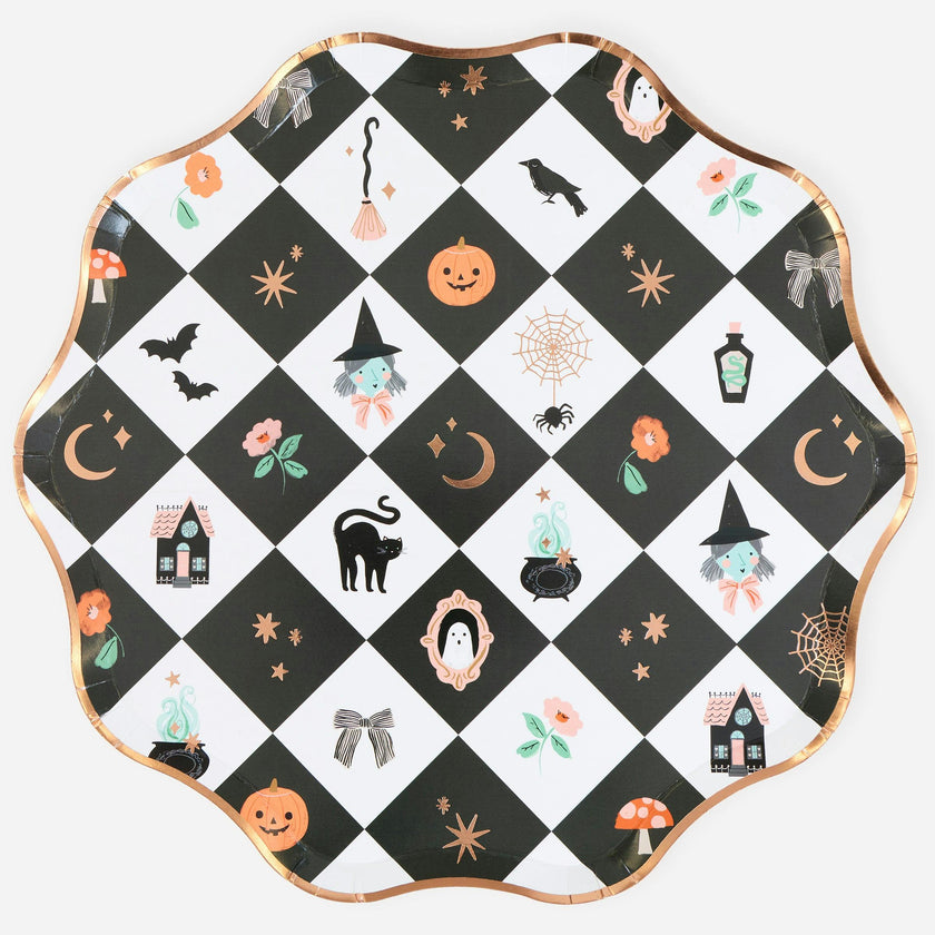 Patchwork Halloween Dinner Plates