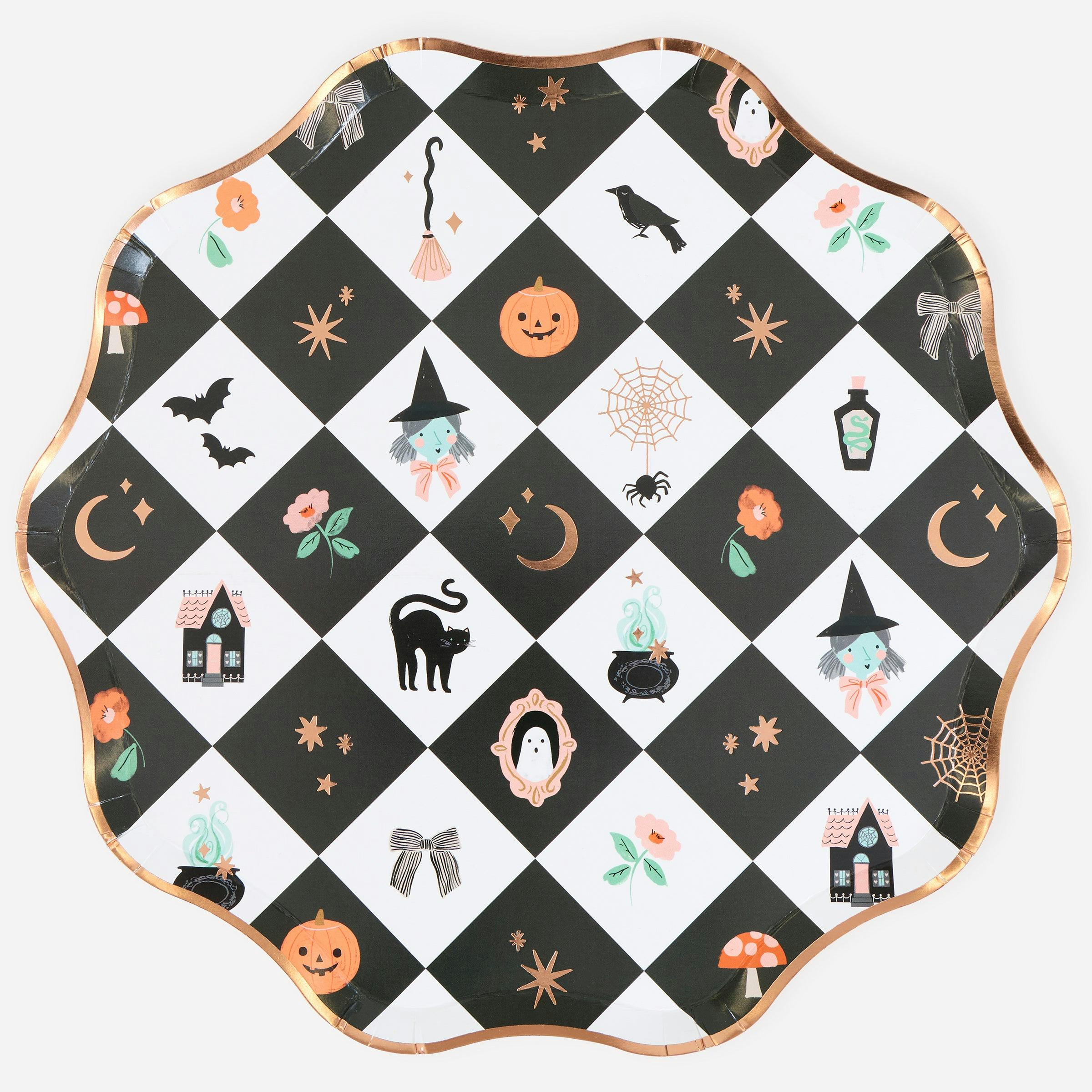 Patchwork Halloween Dinner Plates