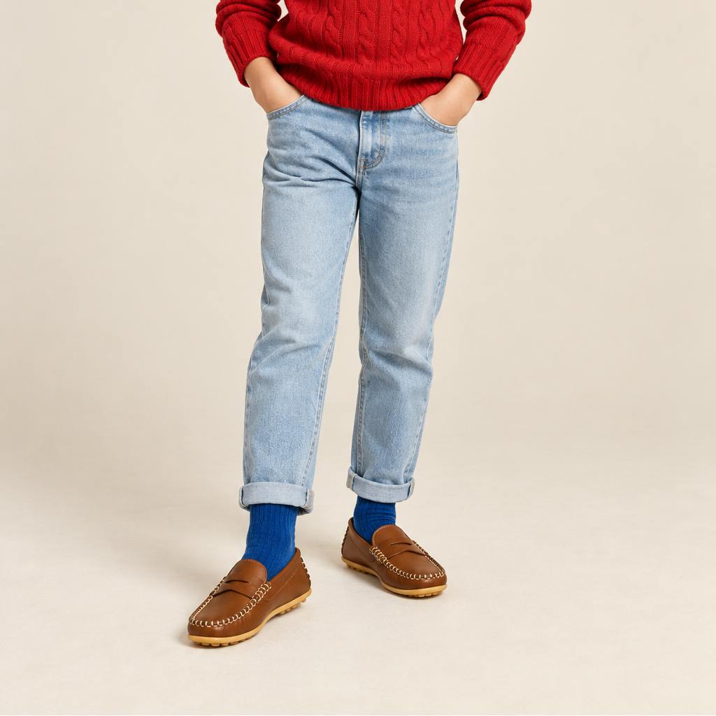 Alex Driver Moccasin | Natural Brown Leather