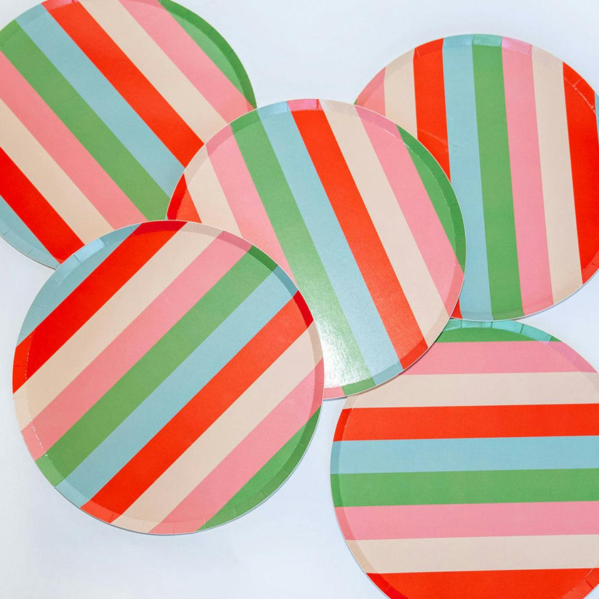 Vibrant Striped Party Pack – Paper Plates