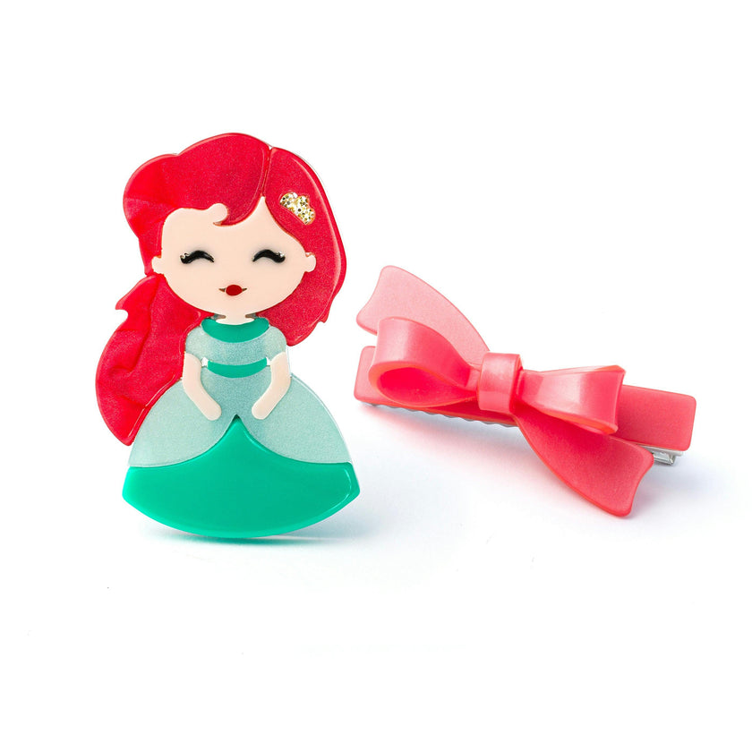Cute Doll Red & Bow Hair Clips