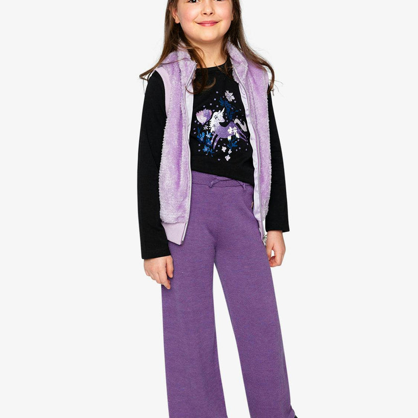 Faux Fur Sleeveless Vest Violet