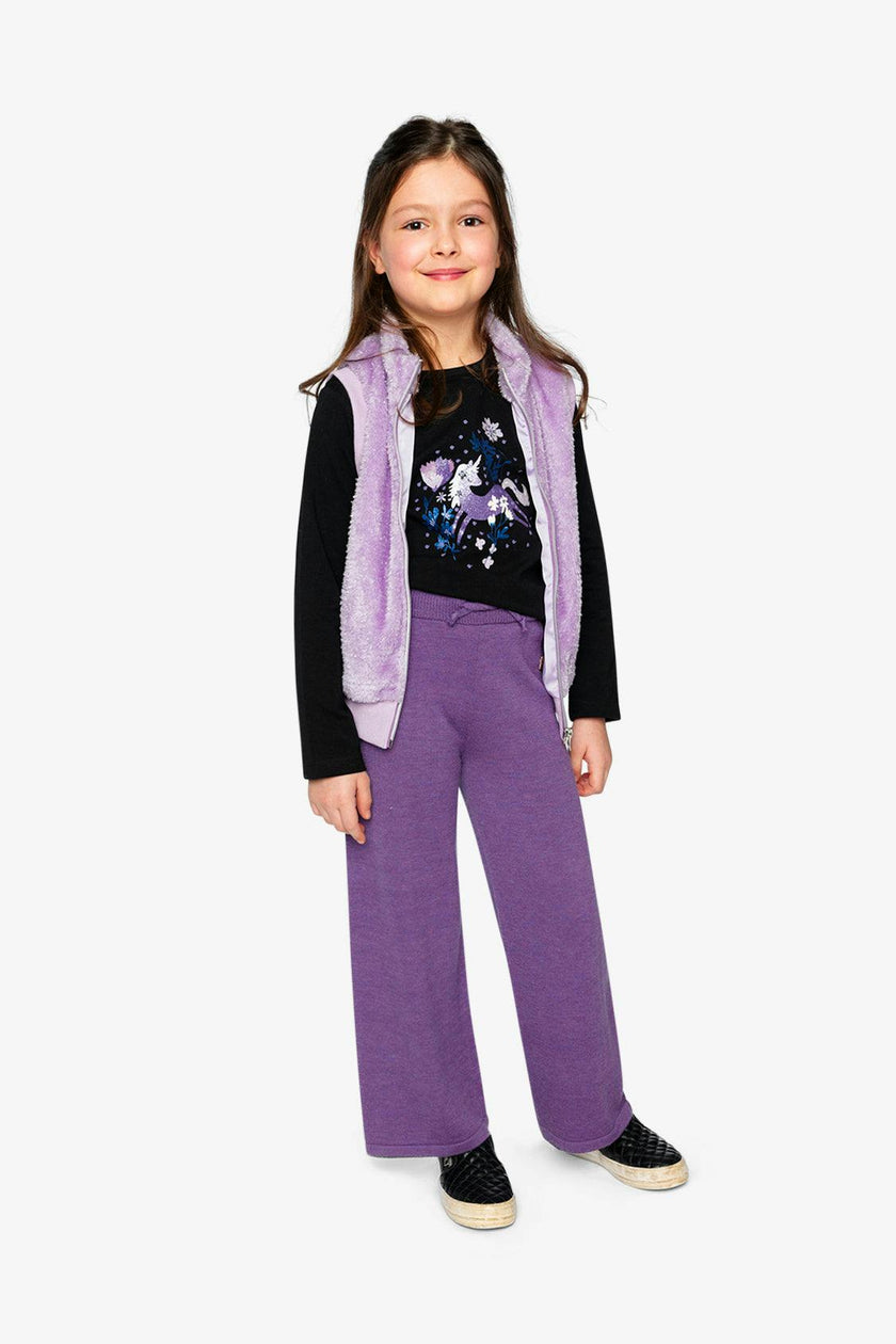 Faux Fur Sleeveless Vest Violet