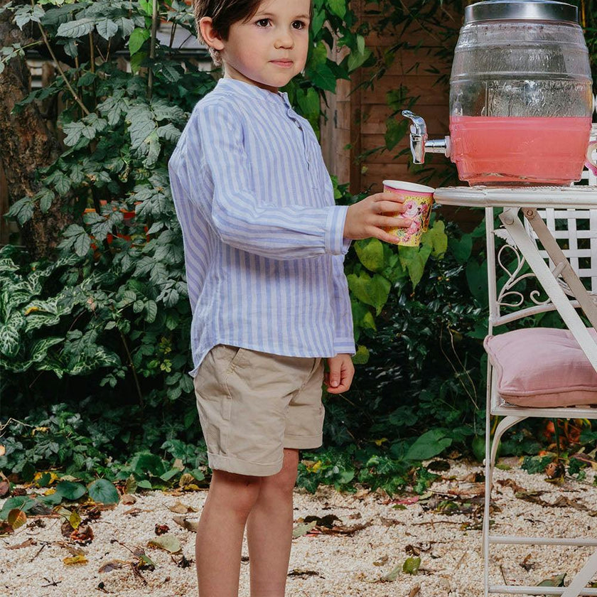 Oscar Shirt in Pale Blue Stripe