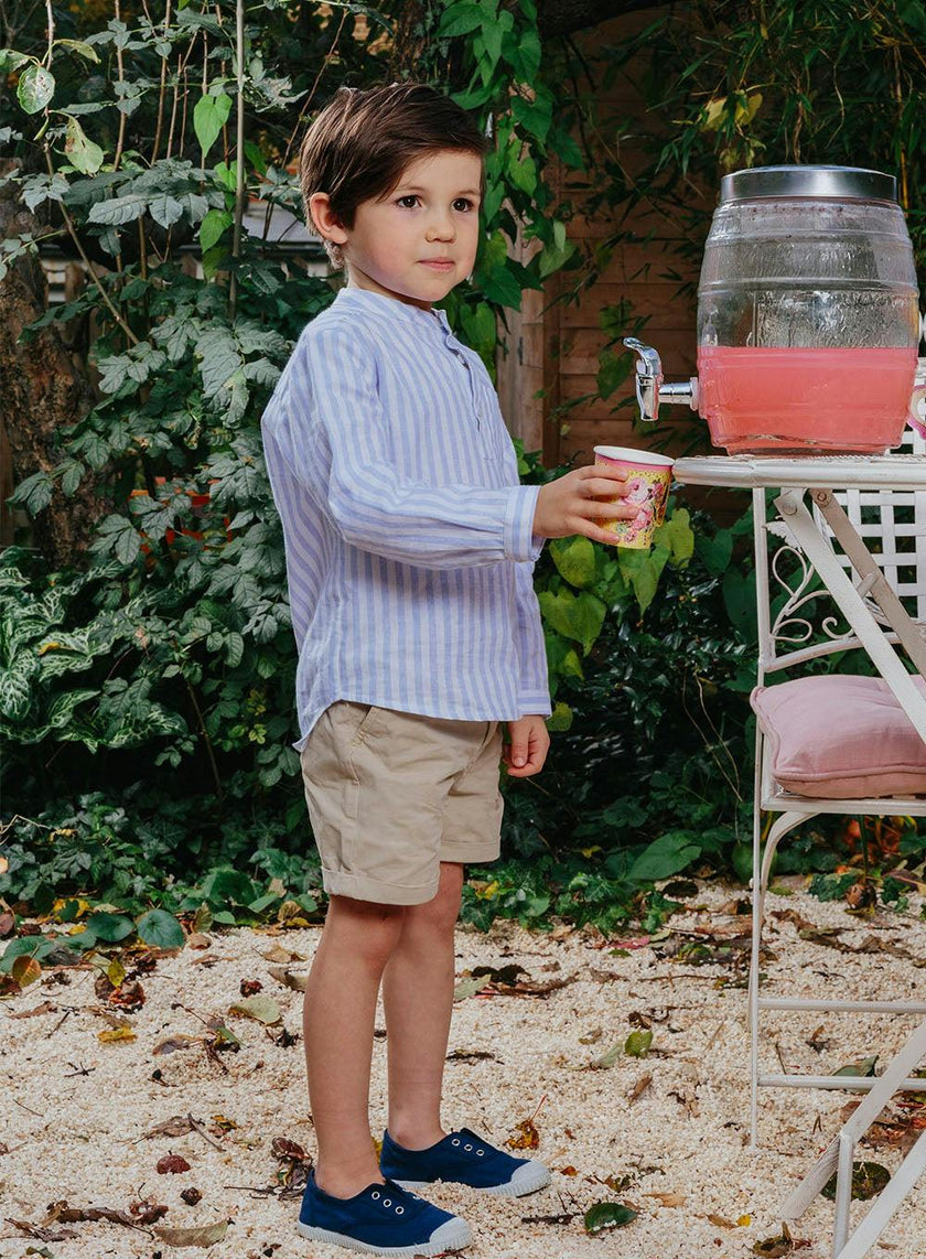 Oscar Shirt in Pale Blue Stripe