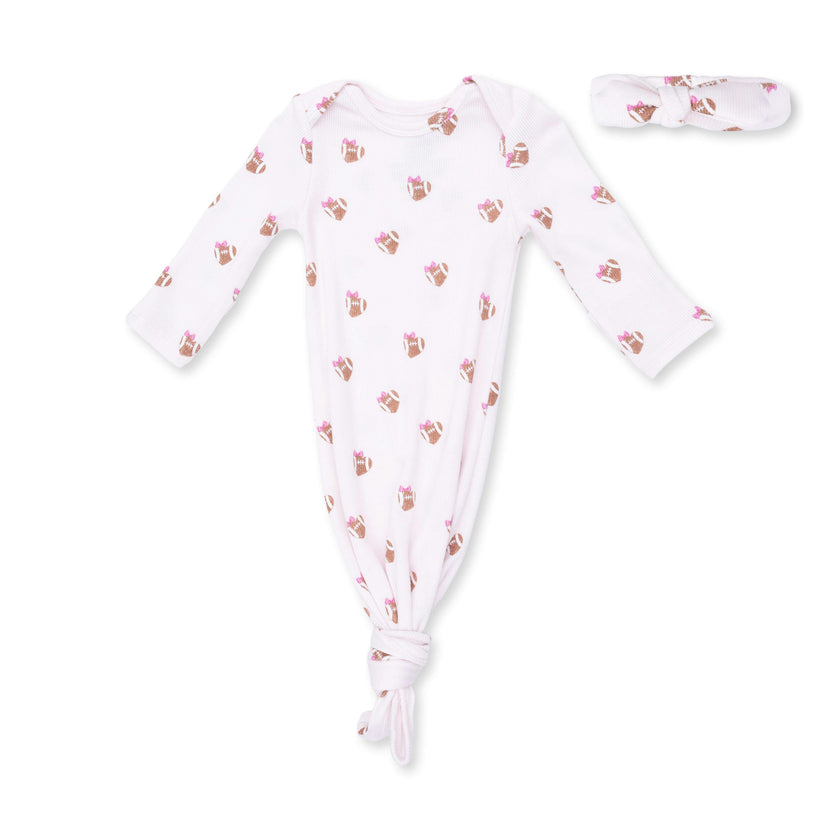 Mini Football Hearts - Knotted Gown and Headband