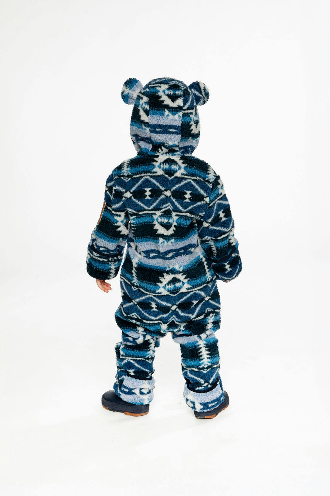Baby Mid-Season Plush One-Piece Outerwear Aztec Blue
