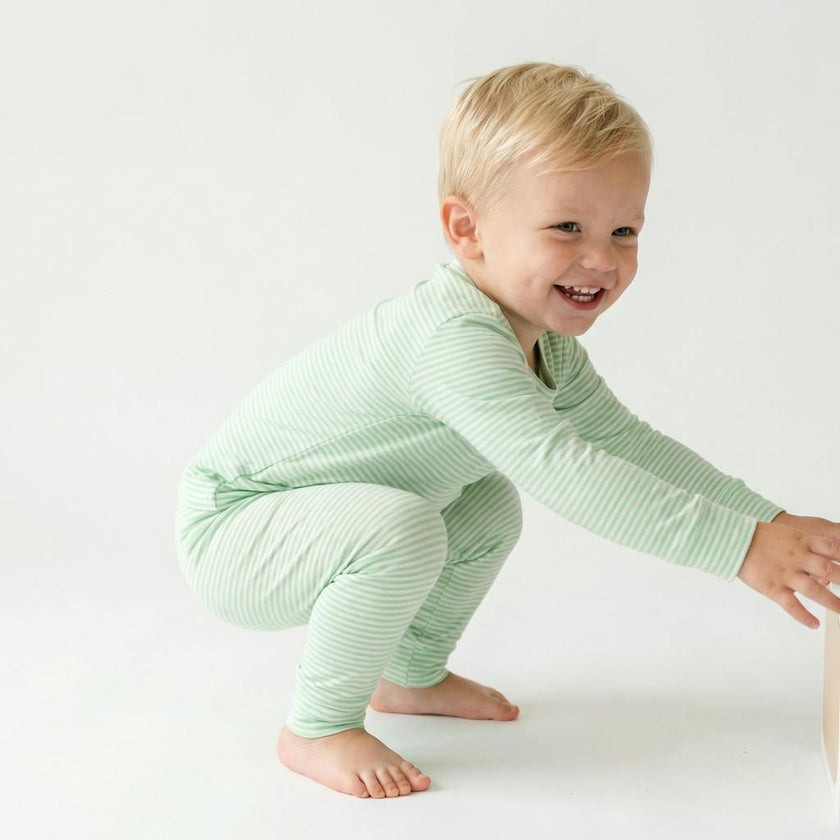 Pear Stripe Bamboo Toddler Pajama Set
