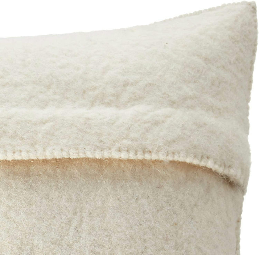Hand Felted Wool Christmas Pillow, Cream Wreathâ 20"