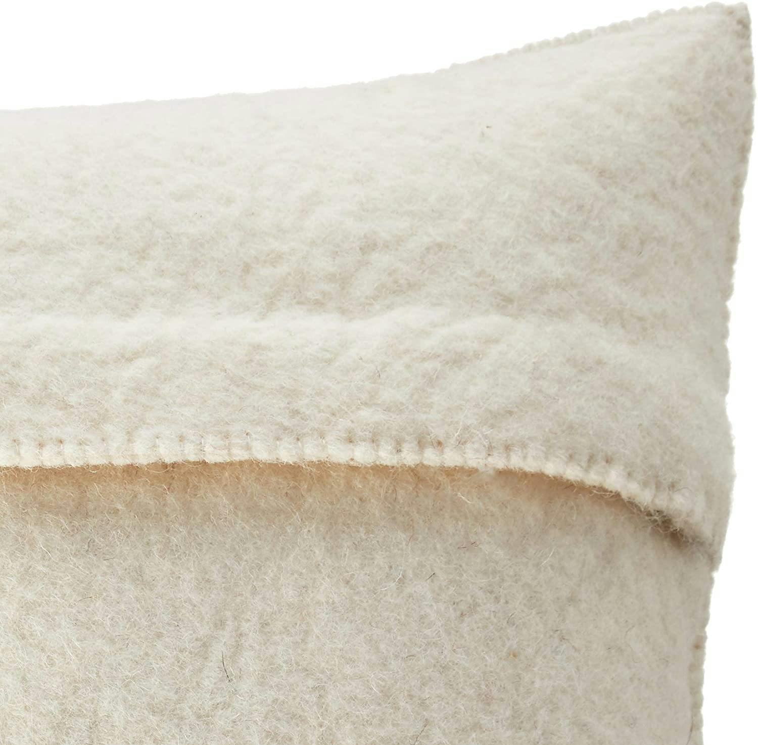 Hand Felted Wool Christmas Pillow, Cream Wreathâ 20