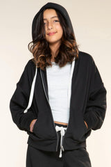 Butter French Terry Drop Shoulder Zip Hoodie