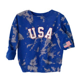 USA Tie-Dye Kids Sweatshirt, Blue
