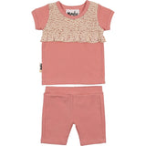 Speckled Smocked Top & Short Set, Pink