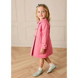 Double Breasted Margaret Floral Lined Rain Coat in Raspberry (18mths-12yrs)