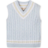 Organic V-Neck Cricket Sweater Vest, Blue