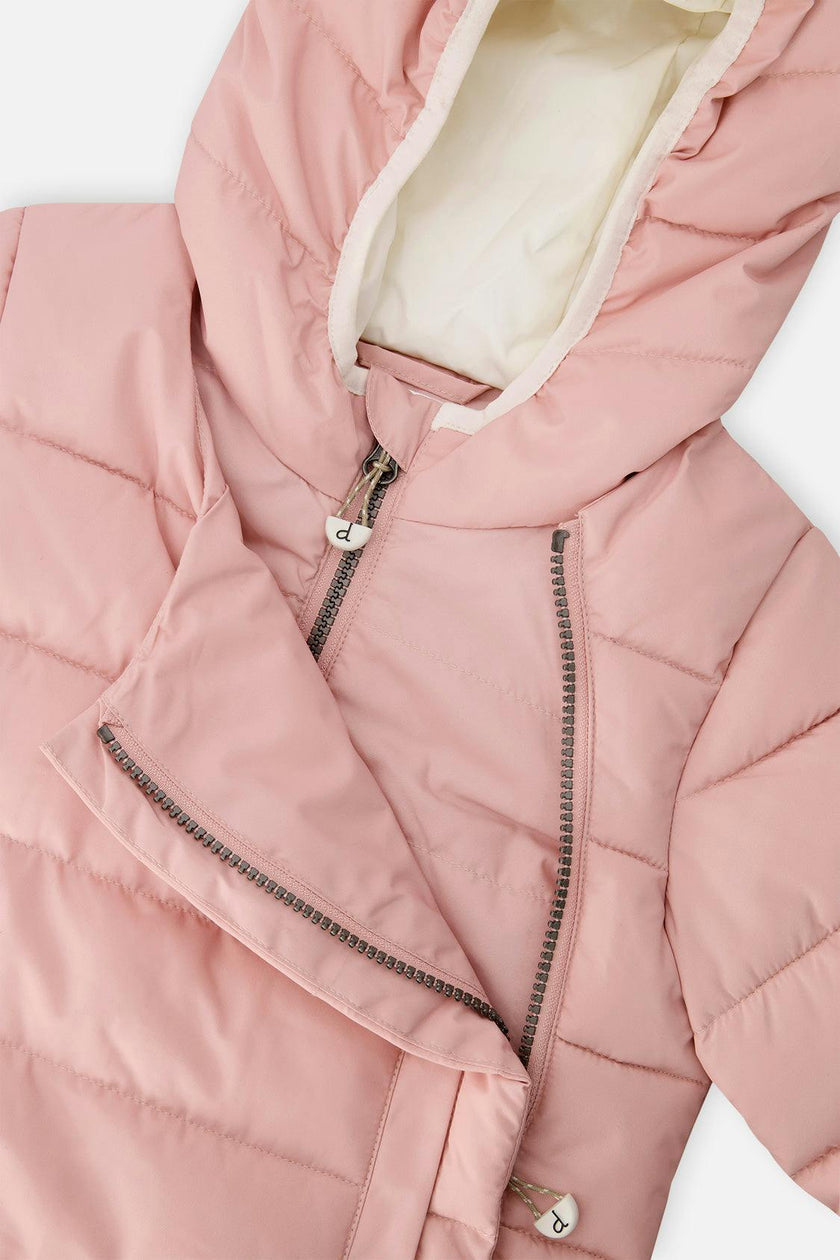 Winter Jacket Adapted For Car Seats Pale Dusty Pink