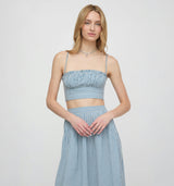The Maisie Crop Top - Lagoon Gingham