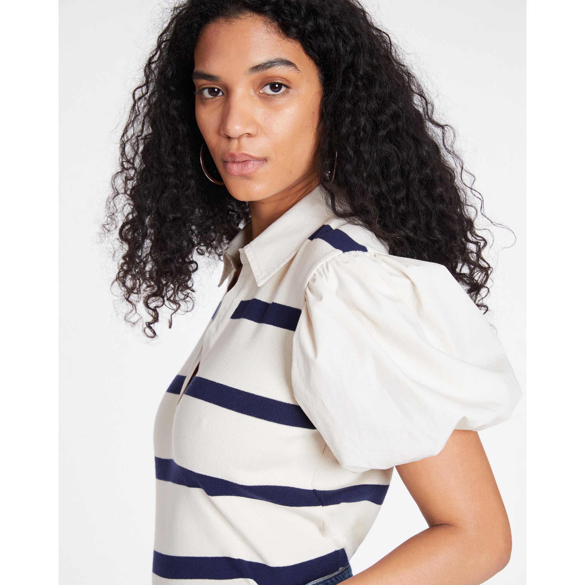 Women's Striped Tory Top, Cream