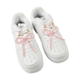 Packed Party Pink Pearl Bow Shoe Charms - Multi-Sized Faux Pearl Bow Charms with Lobster Clips for Sneakers, 2.75x3.3 Inch