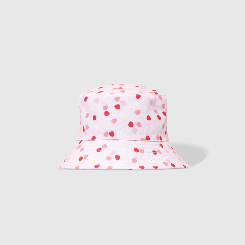 Reversible Bucket Hat – Strawberries + Daisies