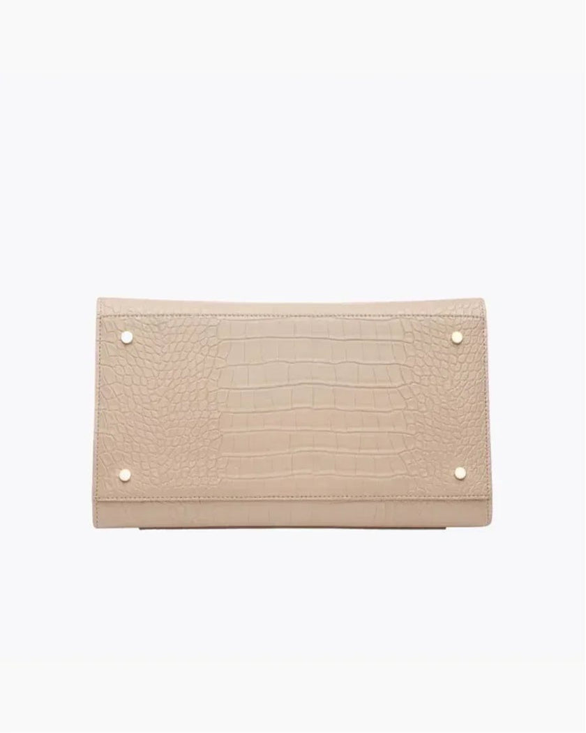 Large, Insulated, Chic Lunchbox, Cream Croc