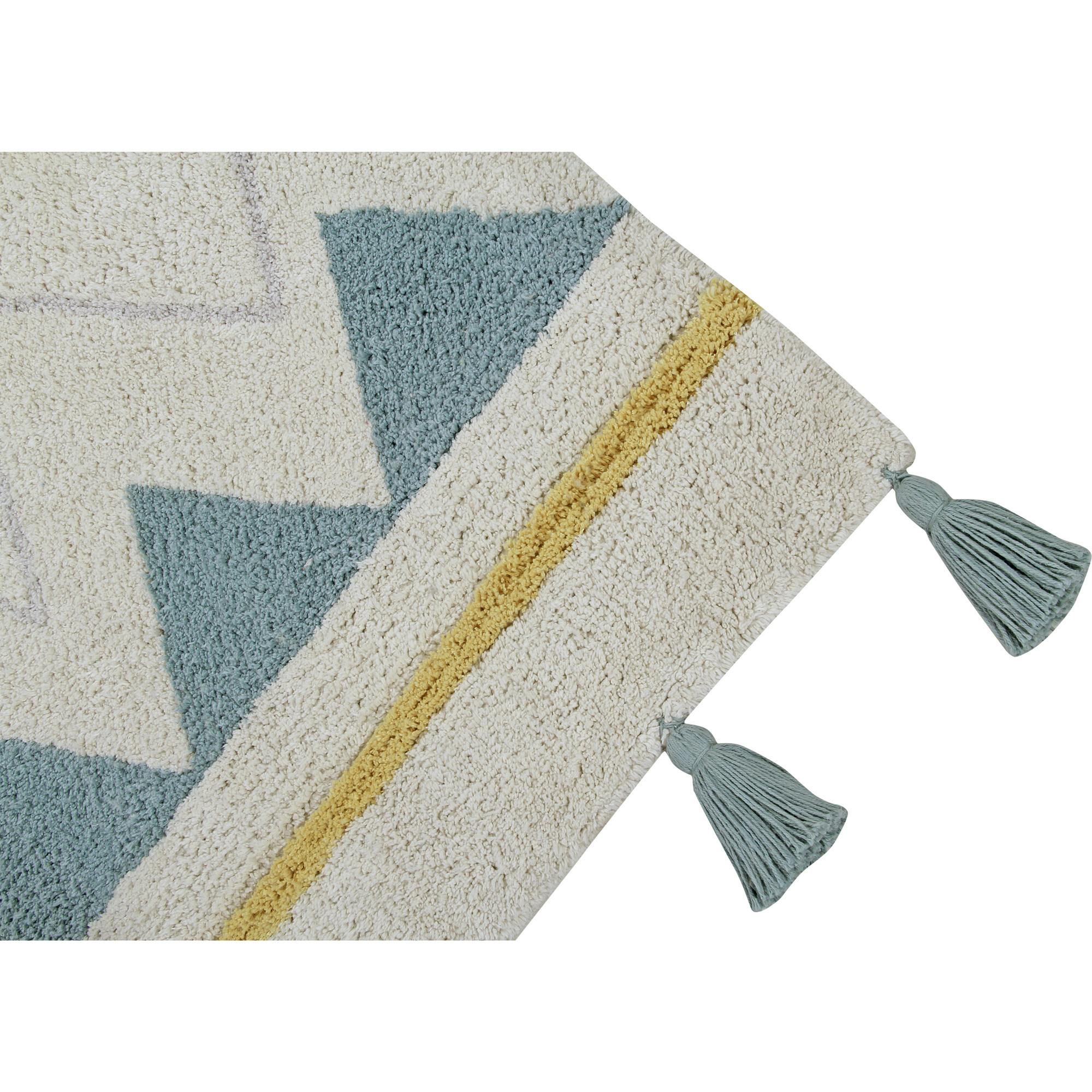 Azteca Natural Washable Rug, Blue