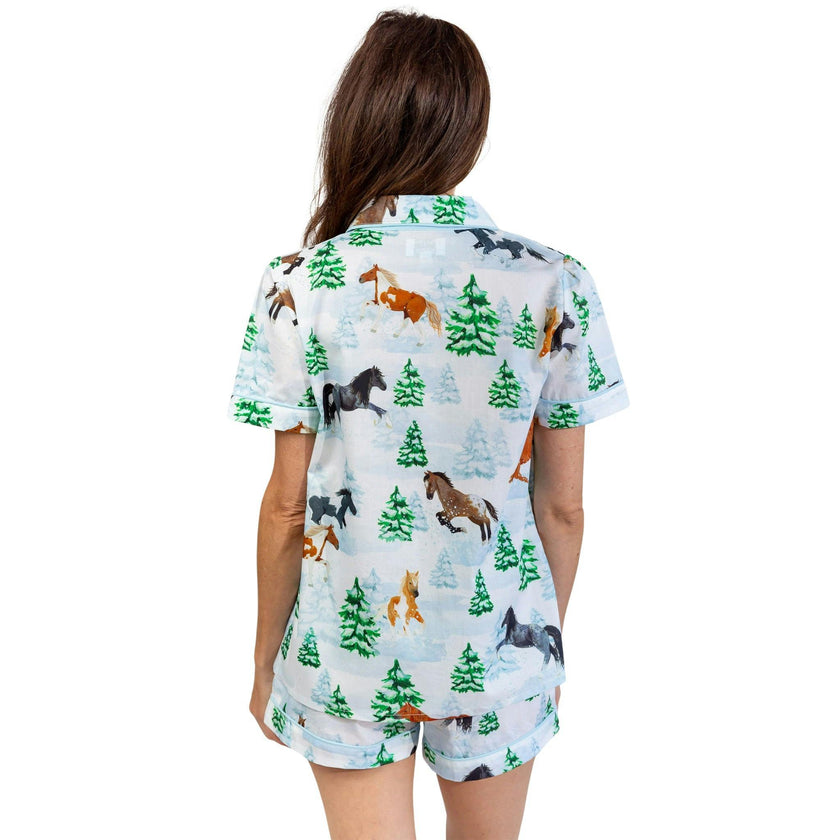 Women's Skydog Wild & Free Short PJ Set - Organic Cotton Poplin