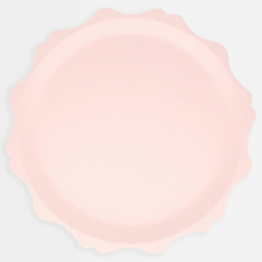 Pink Decorative Edge Compostable Dinner Plates