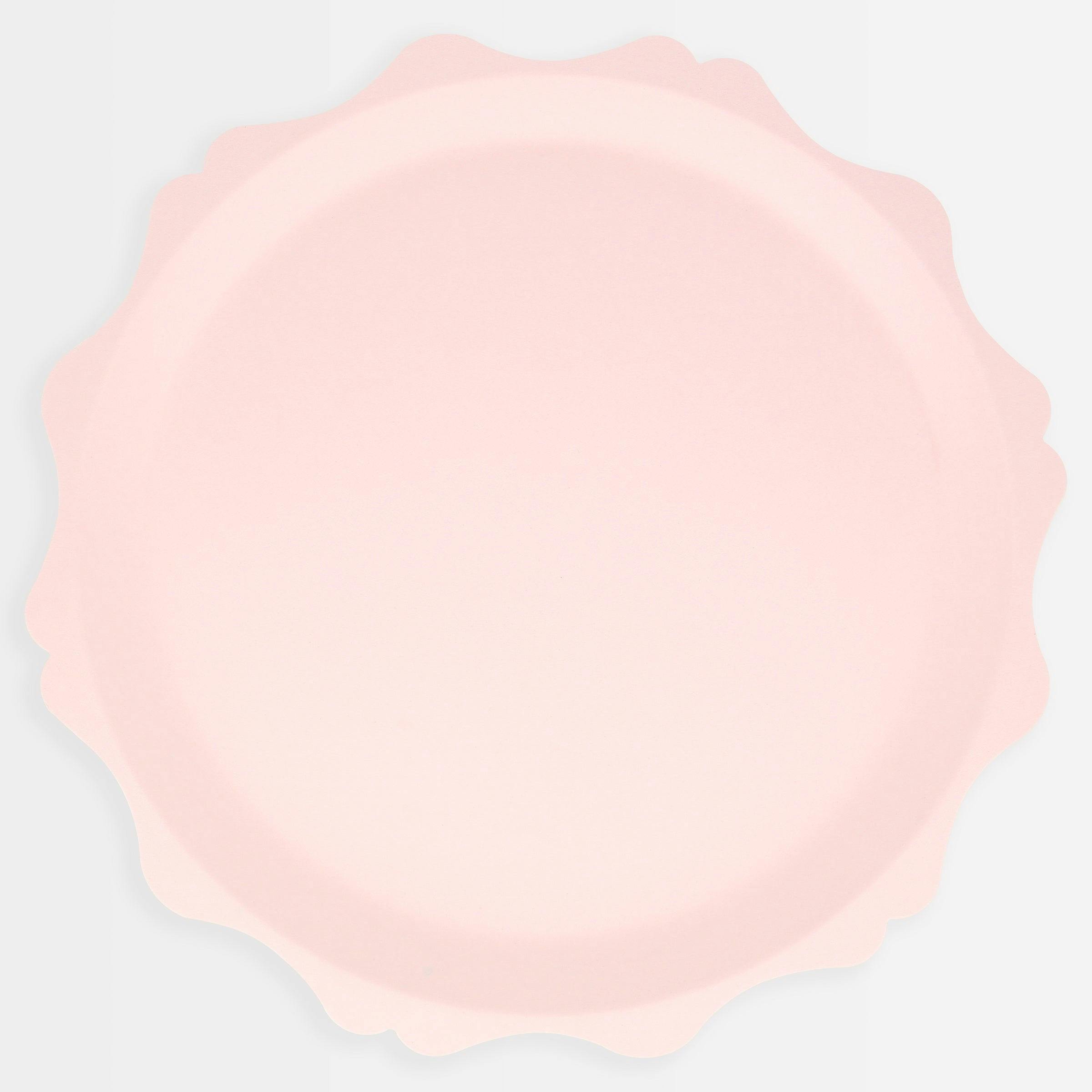 Pink Decorative Edge Compostable Dinner Plates