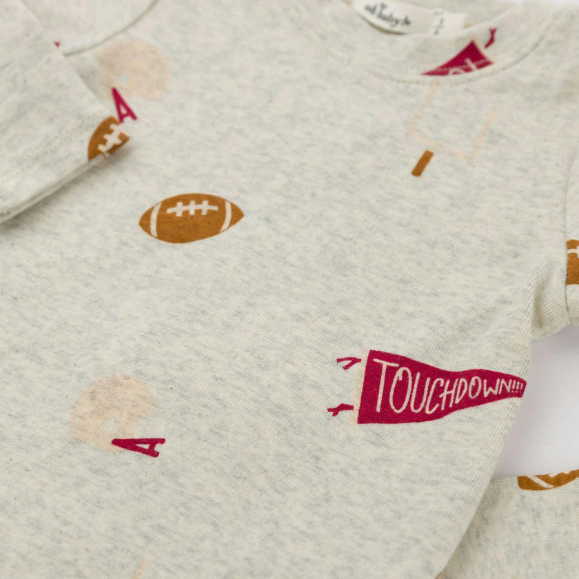 Football Print L/S 2pc Set