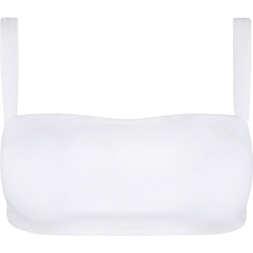 Women's White Bandeau Bikini Top