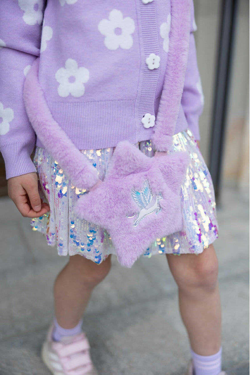 Sequins Skirt with Satin Waistband