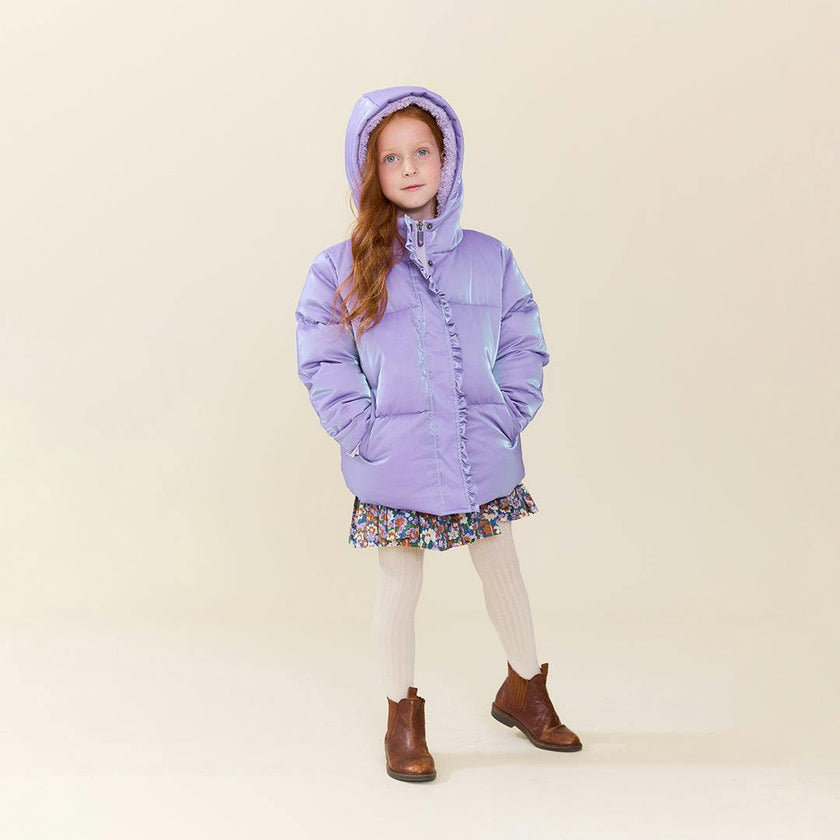 Girls Ruffle Pete Puffer - Lavender